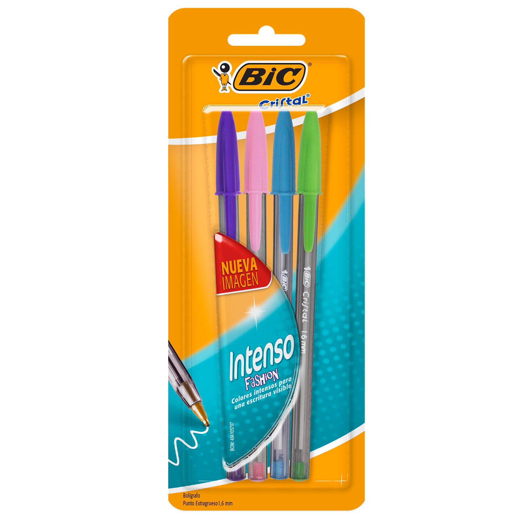 Bolígrafo Punto Grueso 1.6 mm Bic Intenso Bl/4 Fashion