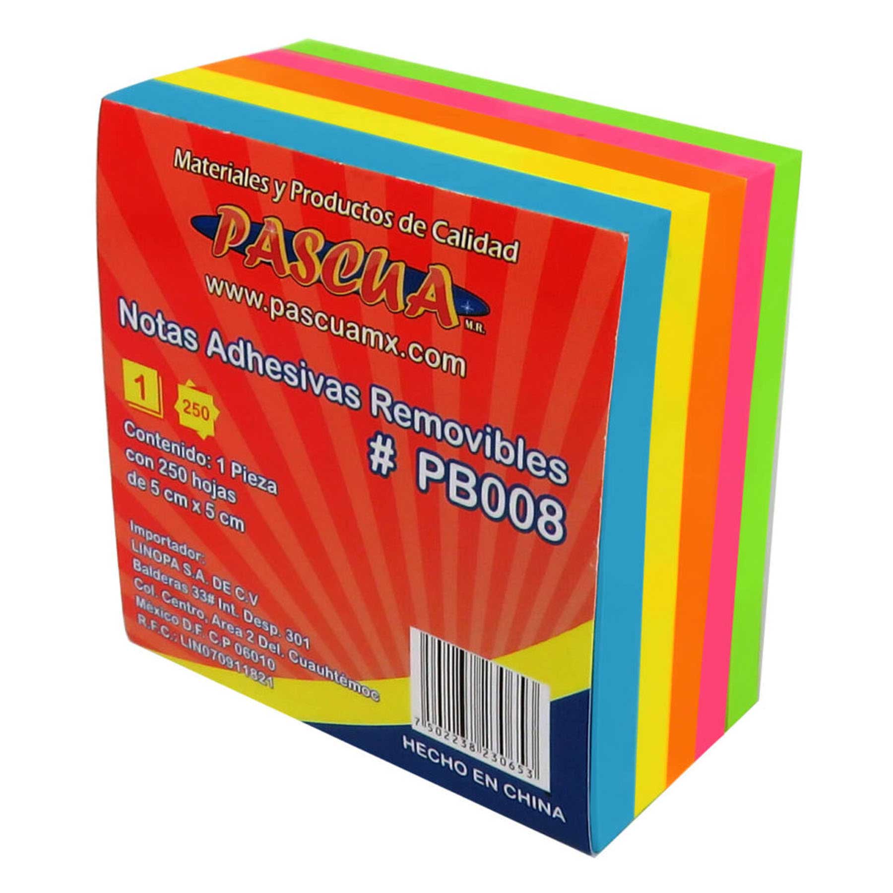 Mini Cubo de Notas Adhesivas Pascua Neón 5 x 5 cm C/250 h.