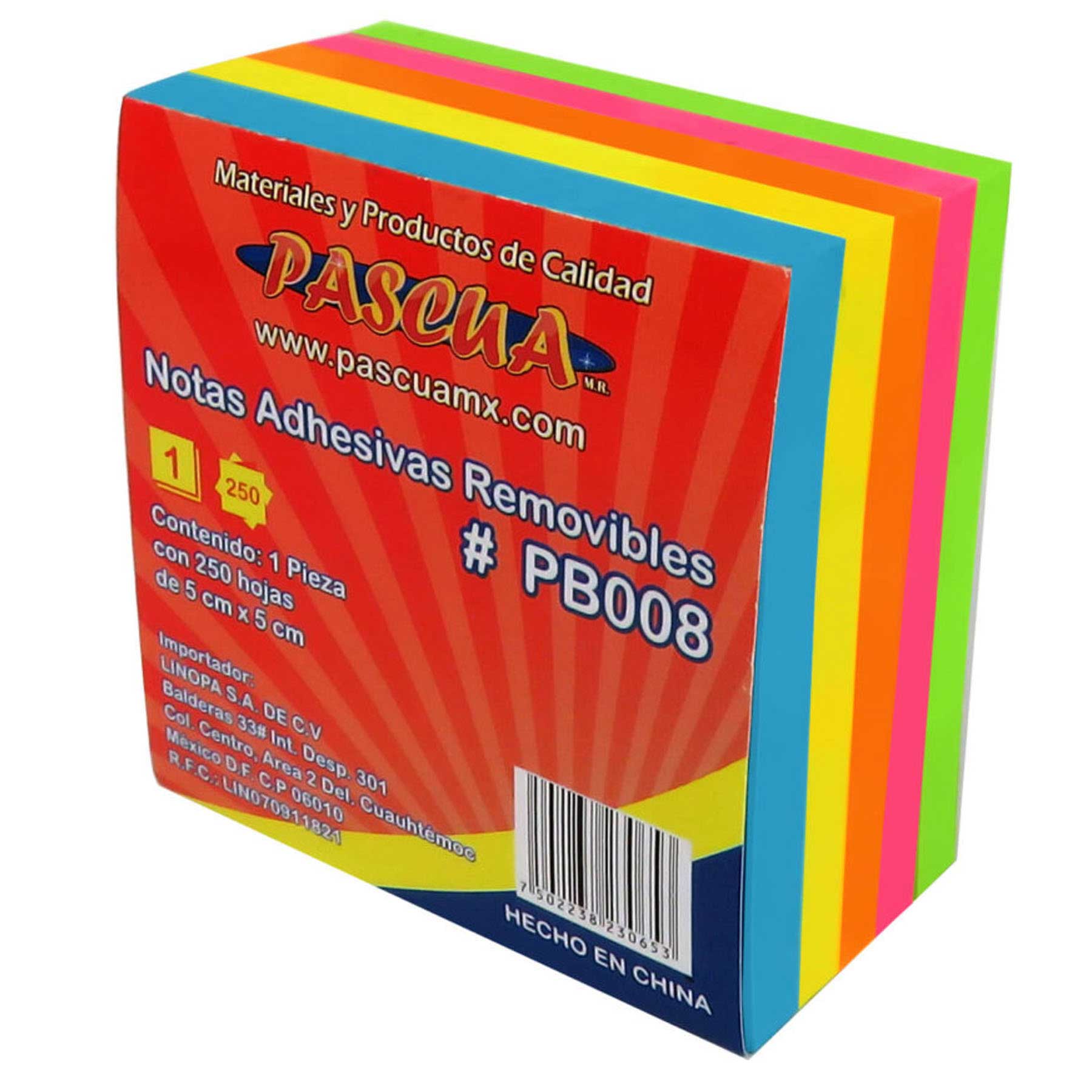 Cubo de Notas Adhesivas Pascua Neón 7.6 x 7.6 cm C/400 h.