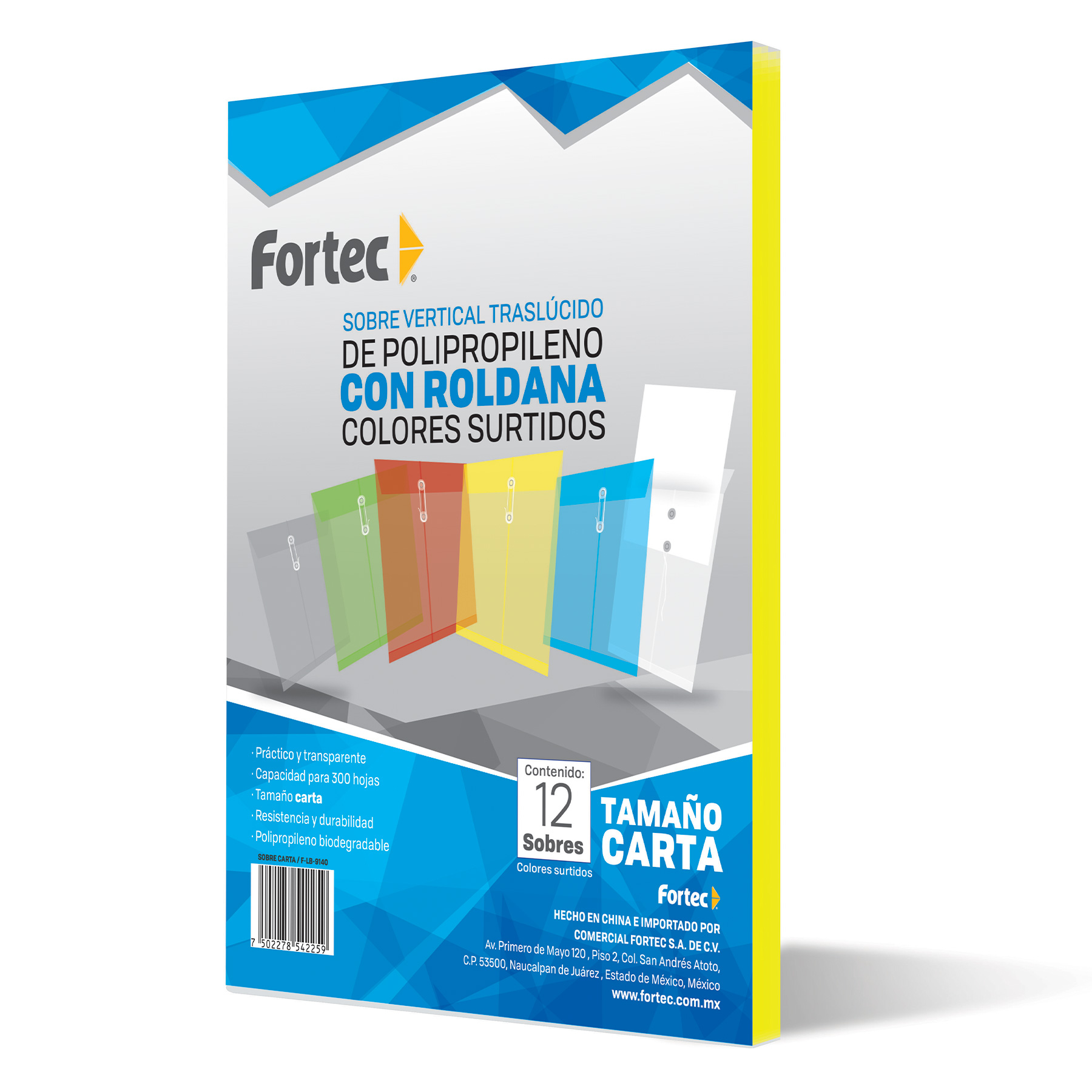 Sobre Protector con Rondana Fortec Carta Vertical Amarillo