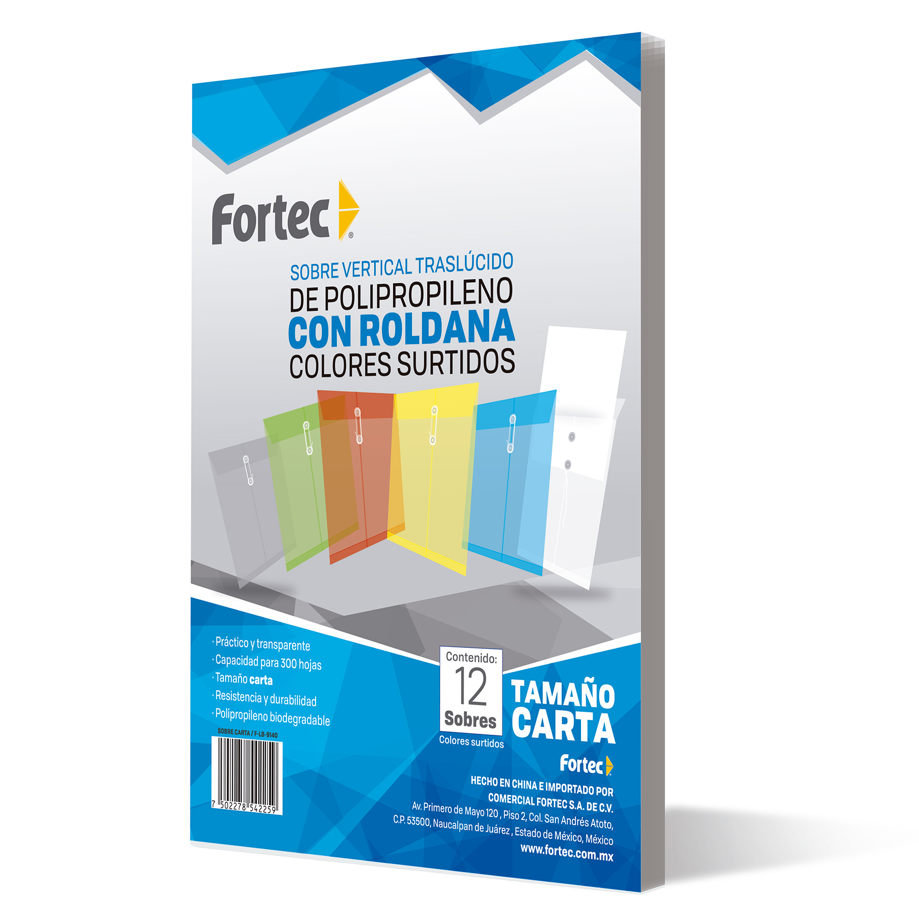 Sobre Protector con Rondana Fortec Carta Vertical Humo
