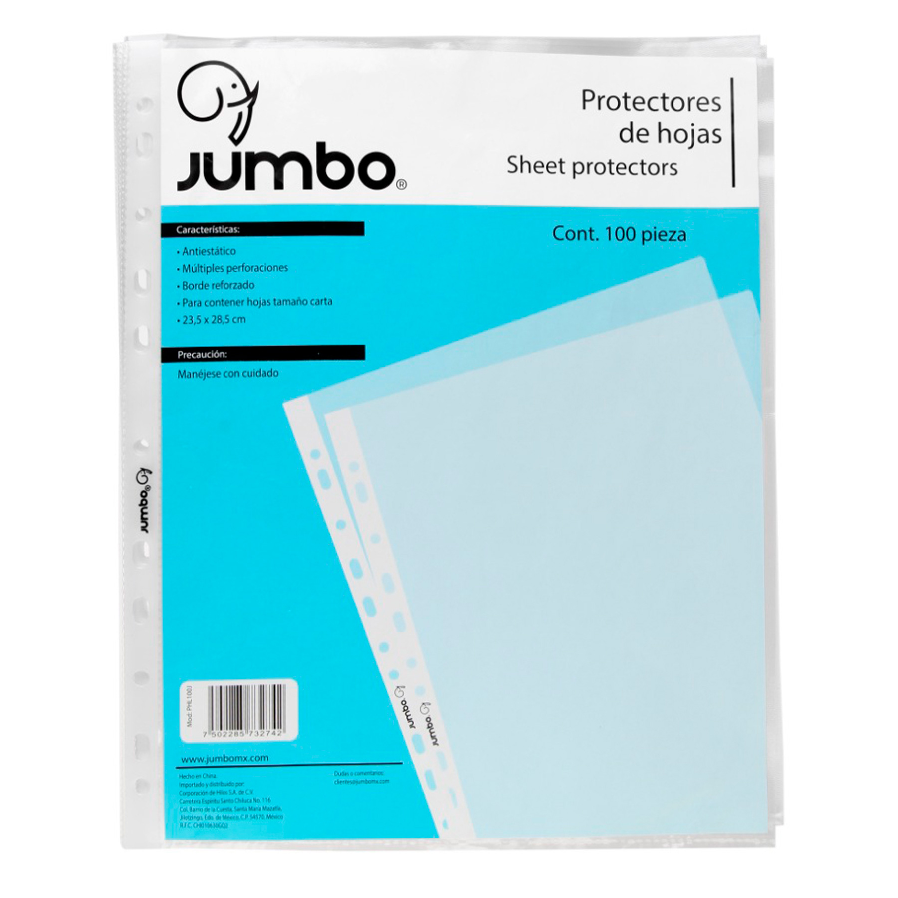 Protector de Hojas Opaco Jumbo C/100 Carta