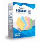 Folder Colores Fortec C/100 Carta Azul
