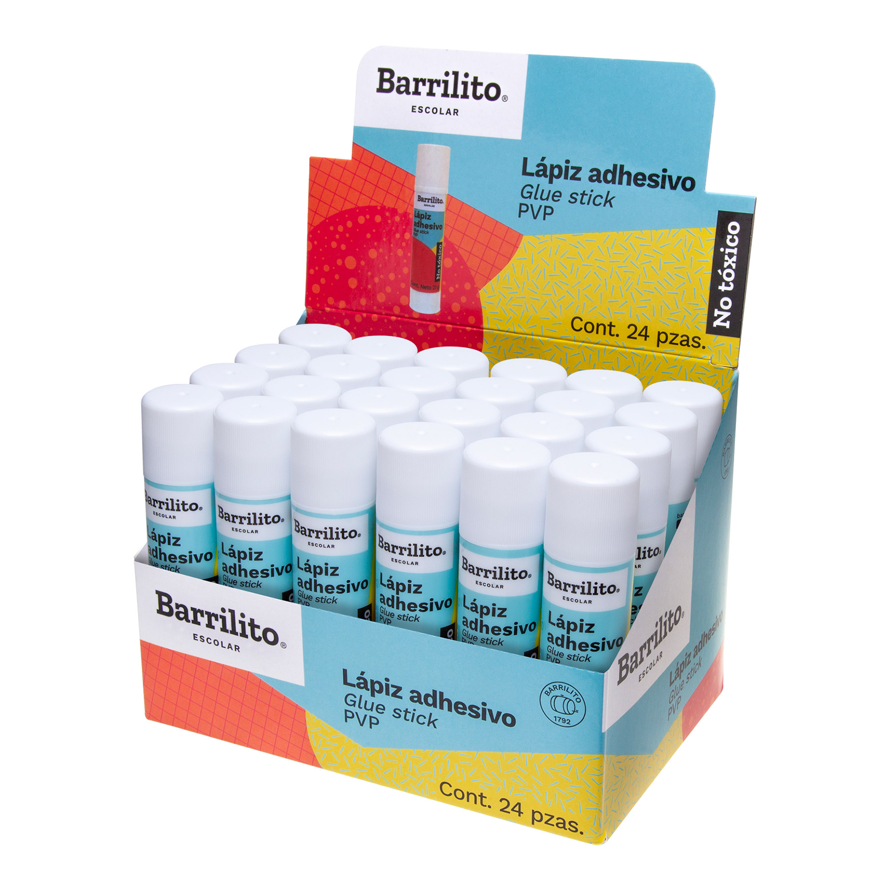 Lápiz Adhesivo Barrilito 21 g. con 24 piezas