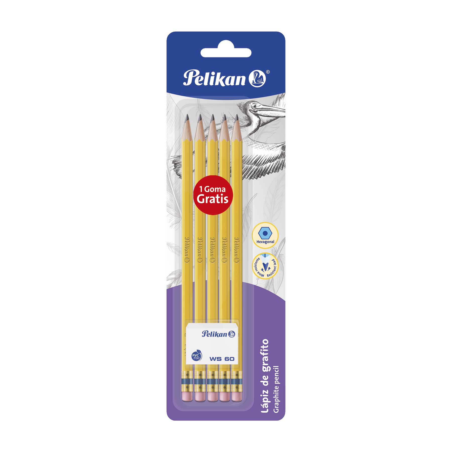 Lápiz de Grafito #2 Pelikan Hexagonal Bl/5