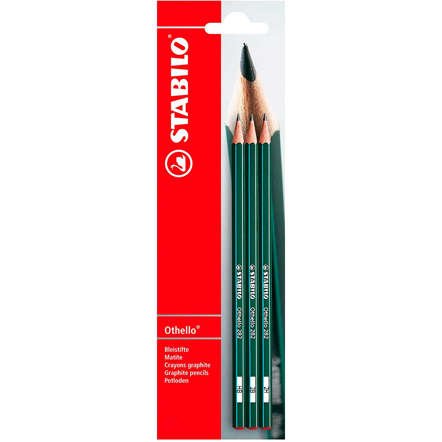 Lápiz de Grafito Profesional Stabilo Othello HB, 2B, 2H Bl/3