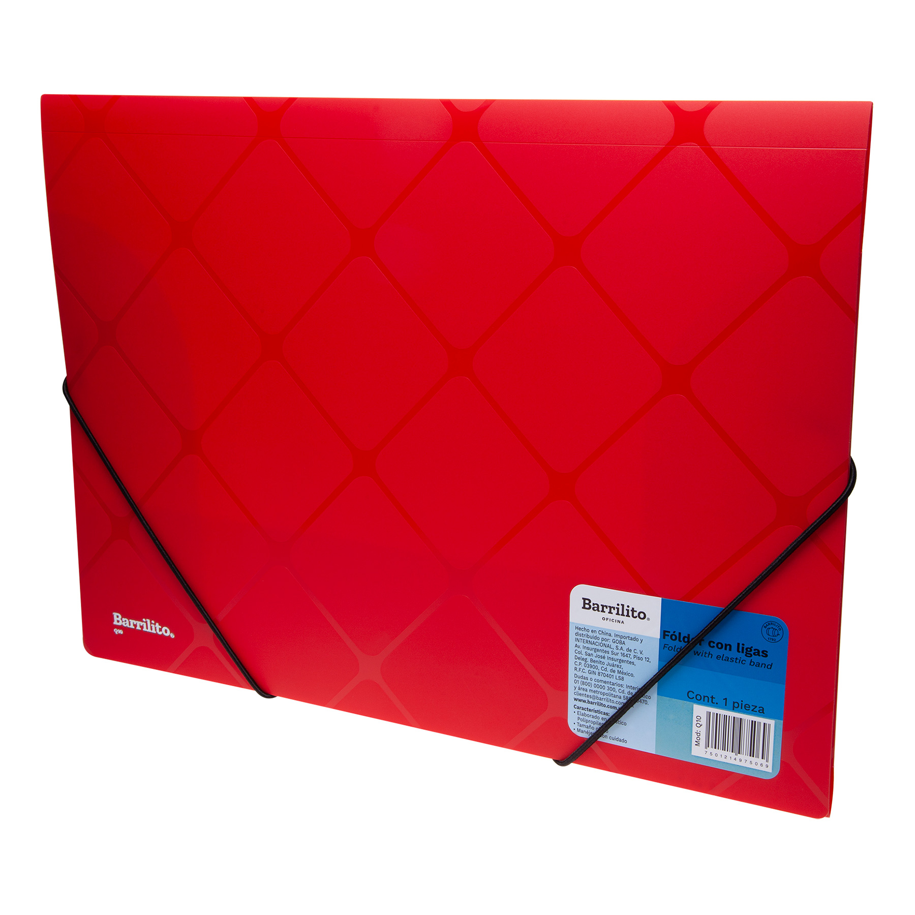 Folder de Plástico Barrilito Oficio C/Liga, Colores Surtidos