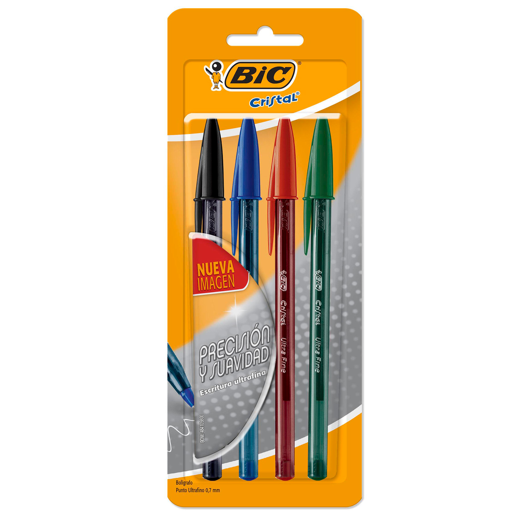 Bolígrafo Punto Fino 0.7 mm Bic Precisión y Suavidad Bl/4 Básicos