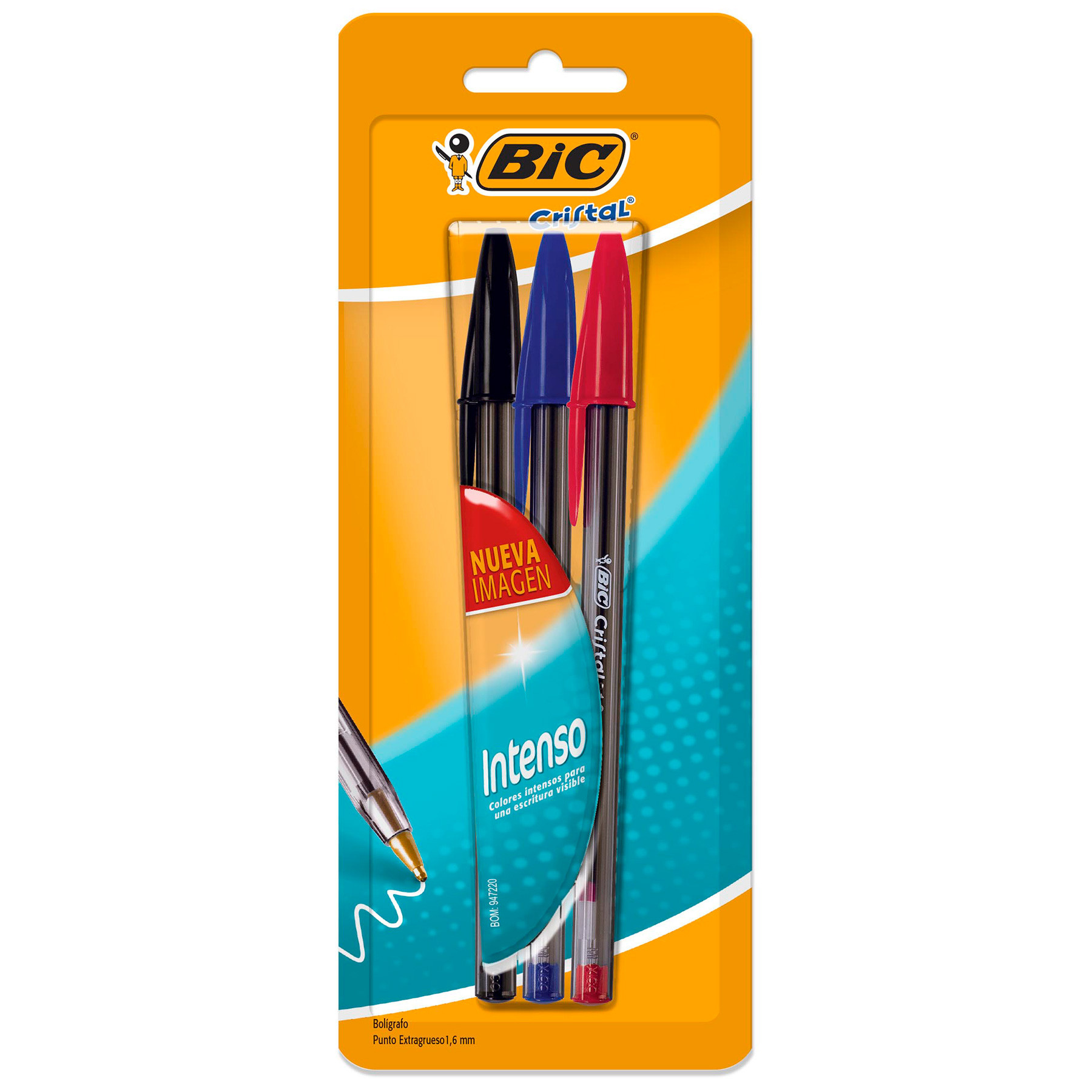 Bolígrafo Punto Extra Grueso 1.6 mm Bic Intenso Bl/3