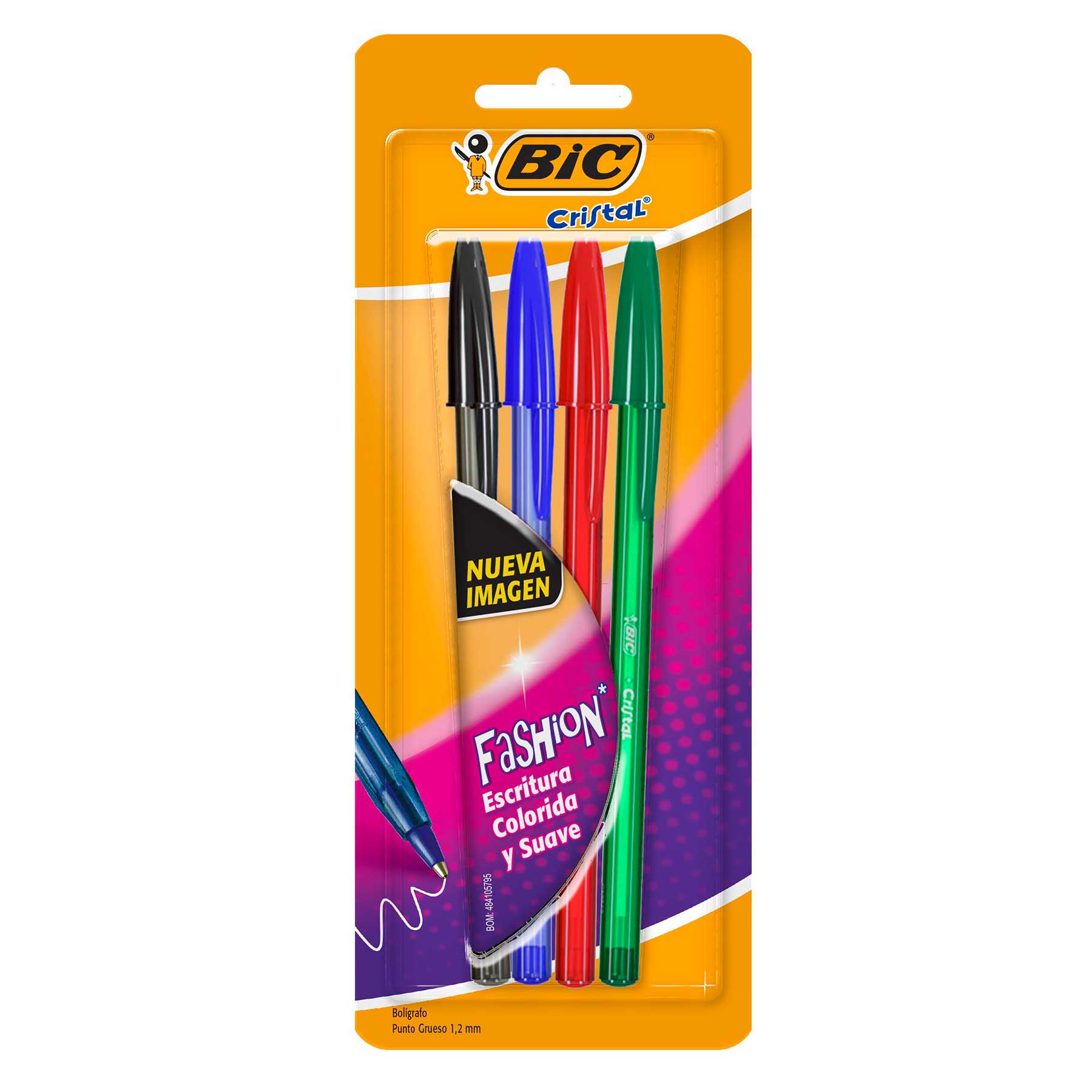 Bolígrafo Punto Grueso 1.2 mm Bic Fashion Bl/4 Básicos