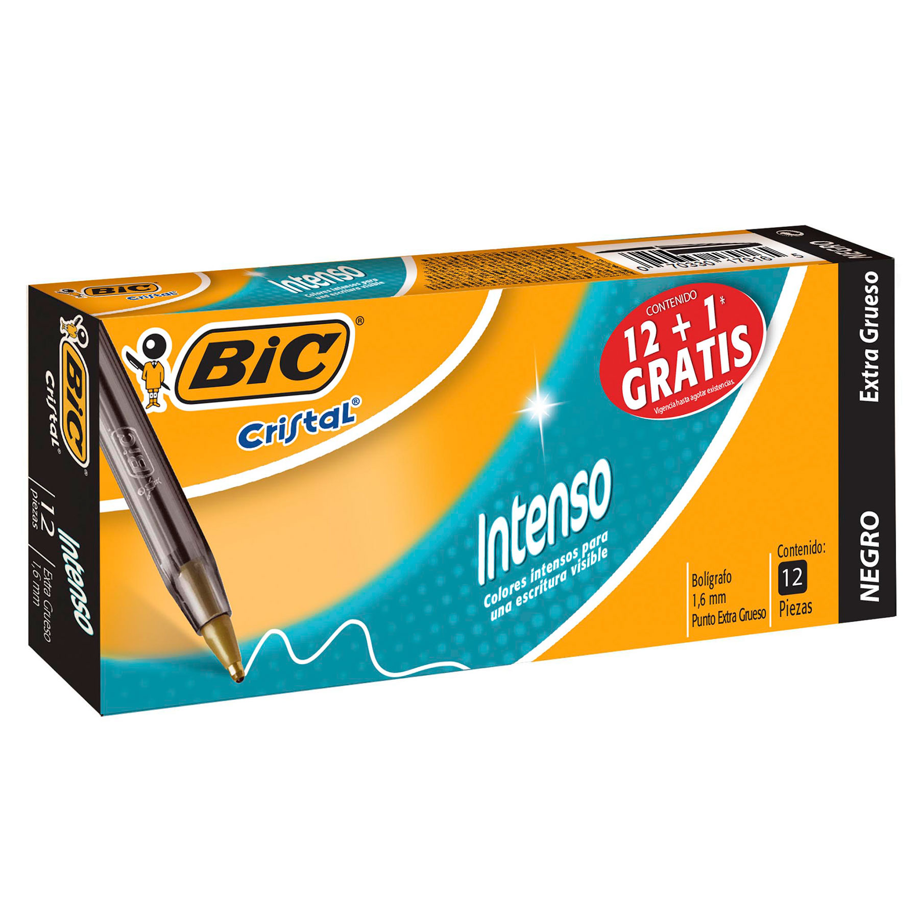 Bolígrafo Punto Extra Grueso 1.6 mm Bic Intenso Negro