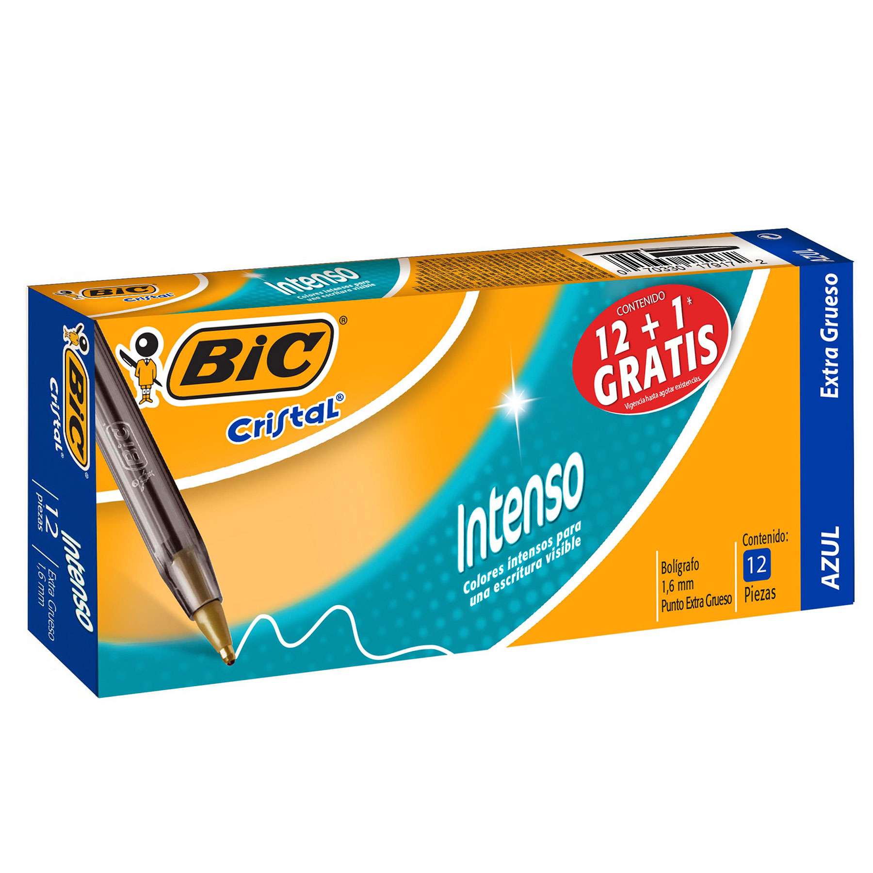 Bolígrafo Punto Extra Grueso 1.6 mm Bic Intenso Azul