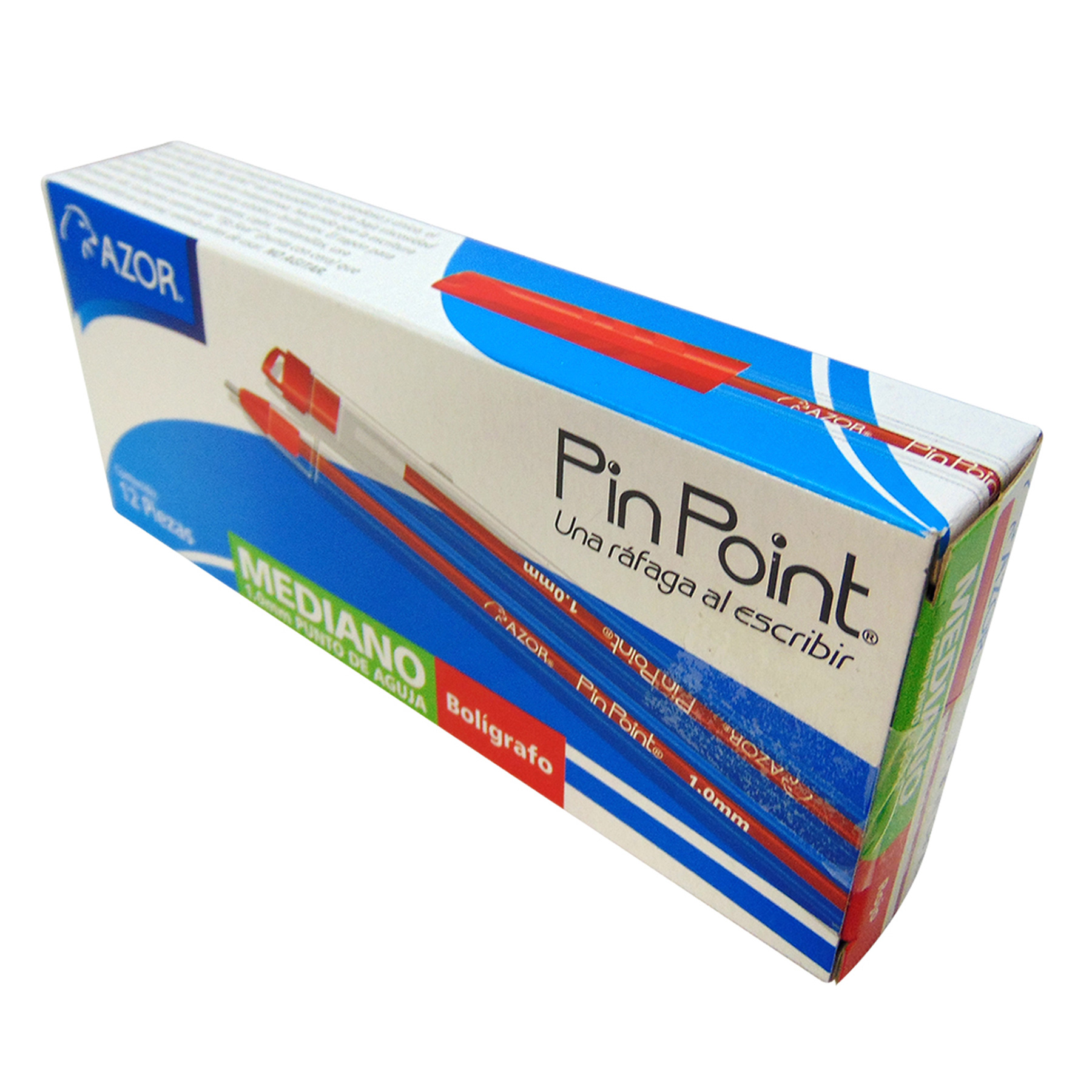 Bolígrafo Punto Mediano 1.0 mm Azor Pin Point Rojo