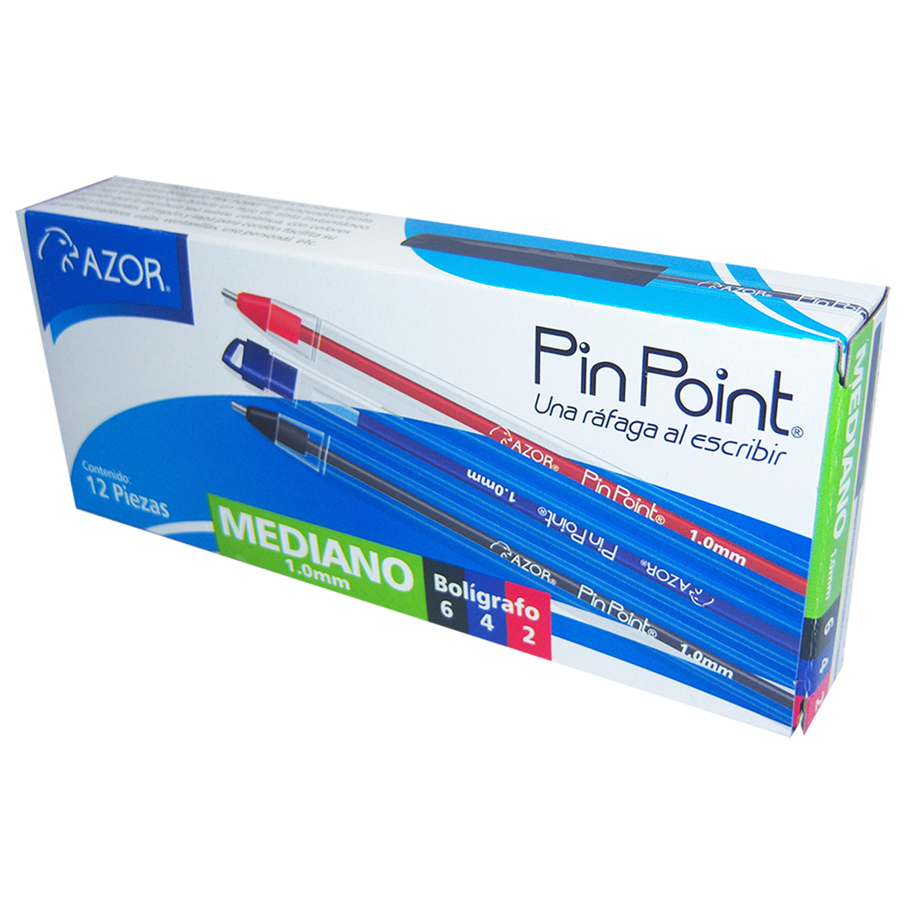 Bolígrafo Punto Mediano 1.0 mm Azor Pin Point, Colores Surtidos