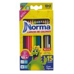 Lápices de Colores Norma Redondos Mina Gruesa 4 mm C/13+2