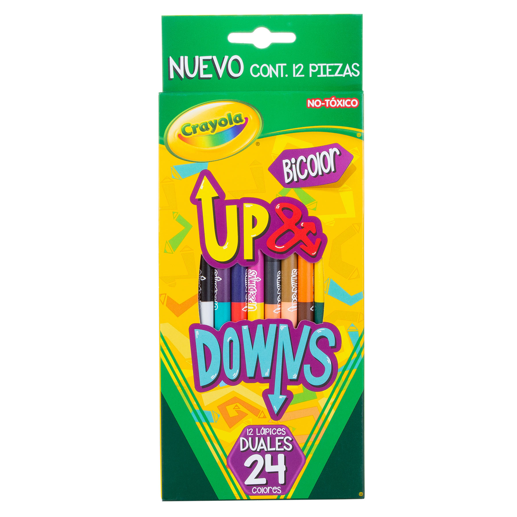 Lápices de Colores Crayola Up&Down Redondos Doble Punta C/12x24