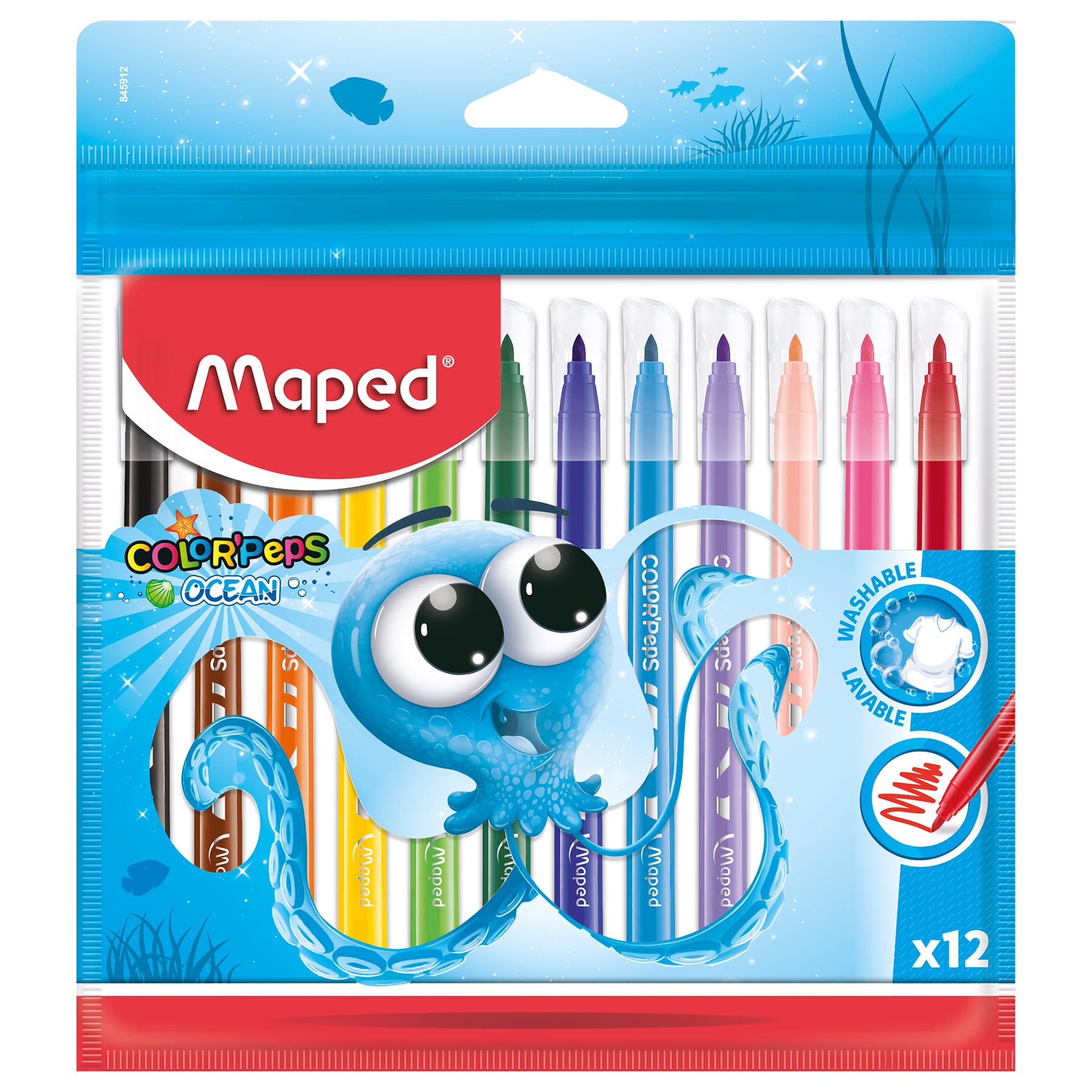 Plumones Maped Color Peps Ocean C/12 Lavables