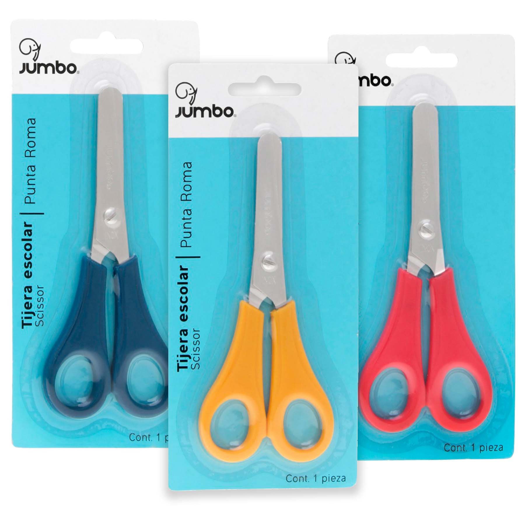 Tijera Escolar Jumbo Ptij9 Punta Roma 5" (12.7 Cm) Mango Plastico"