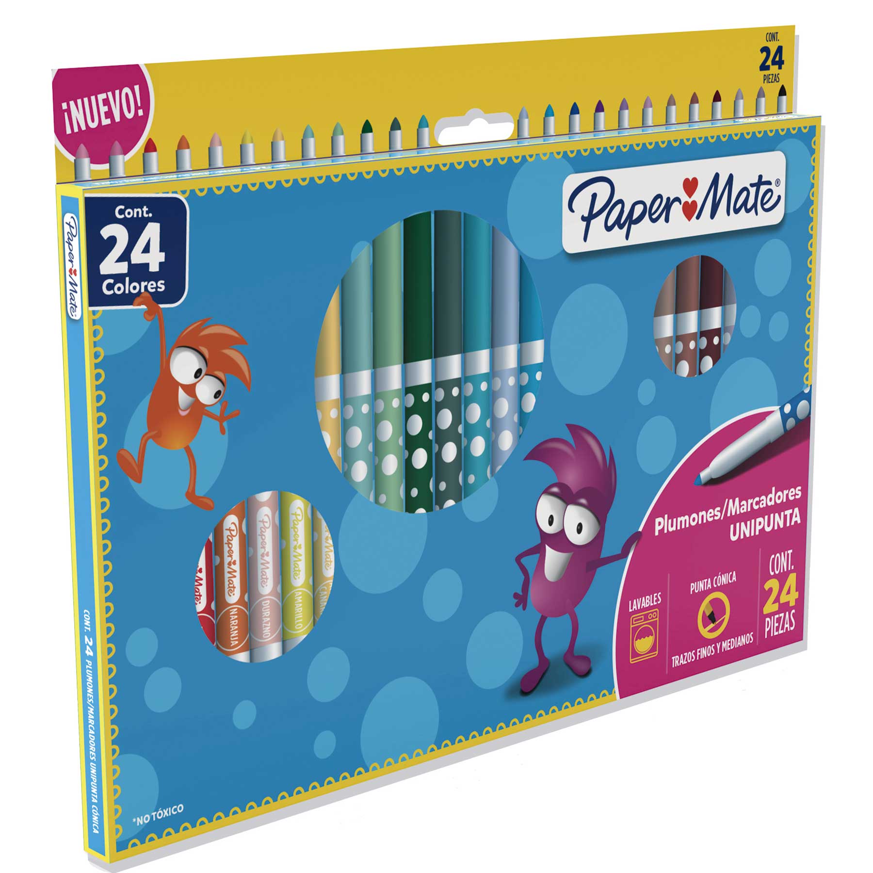 Plumones Paper Mate C/24 Lavables