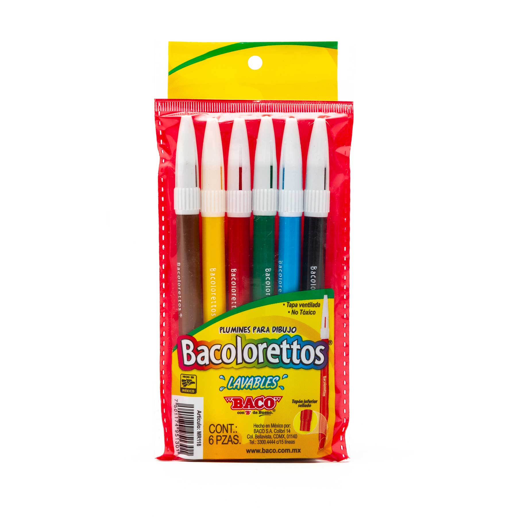 Plumones Baco Bacolorettos C/6