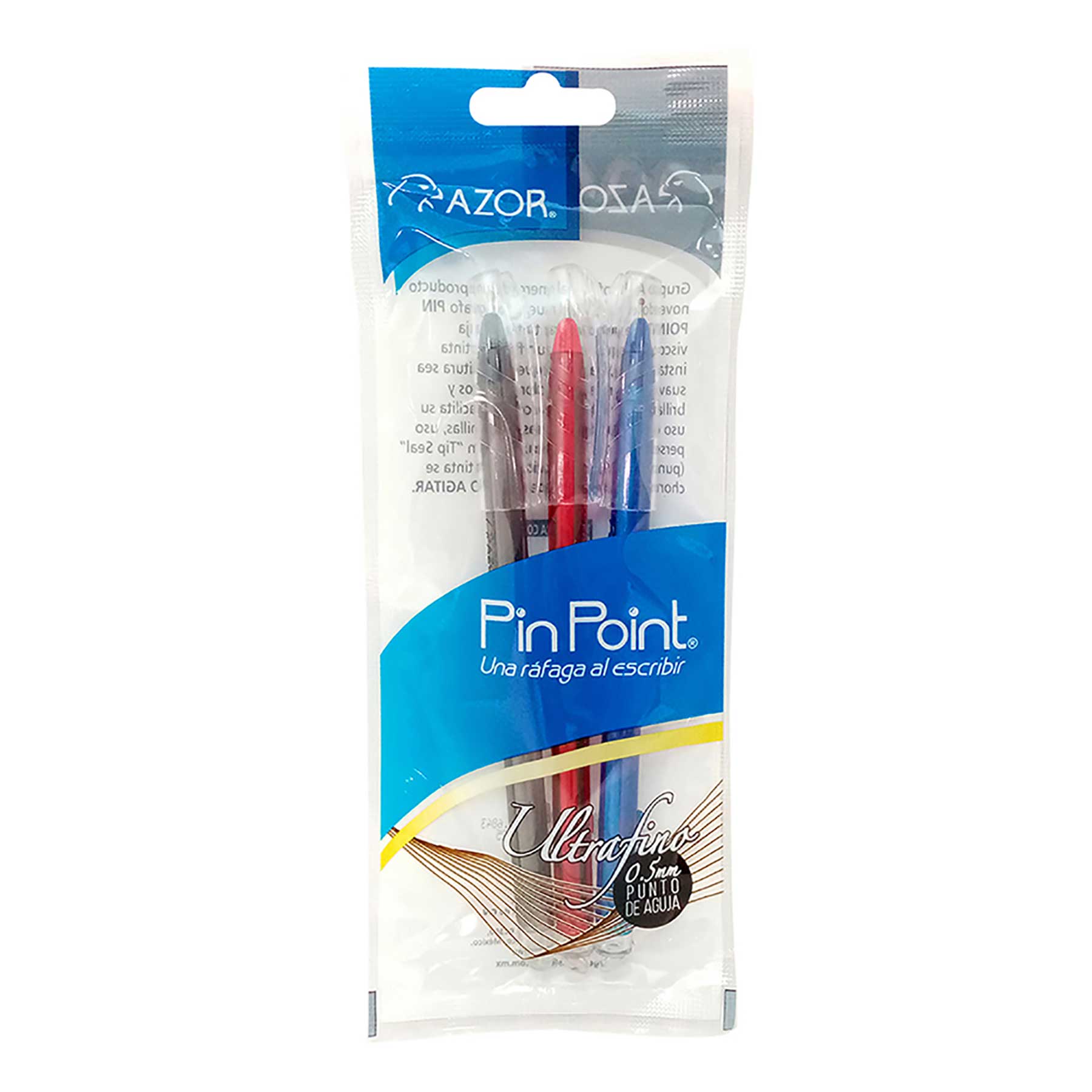 Bolígrafo Punto Ultrafino 0.5 mm Azor Pin Point Bl/3