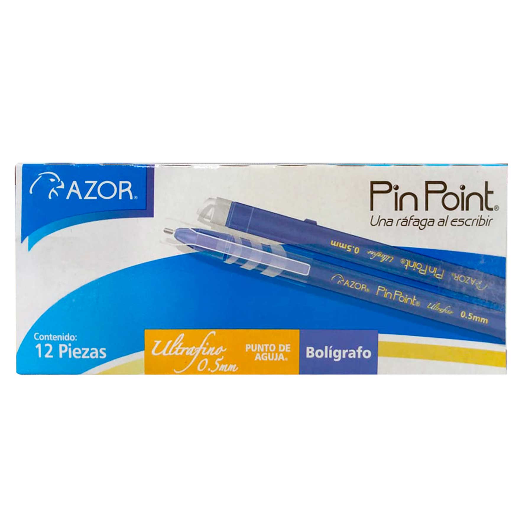 Bolígrafo Punto Ultrafino 0.5 mm Azor Pin Point C/12 Azul