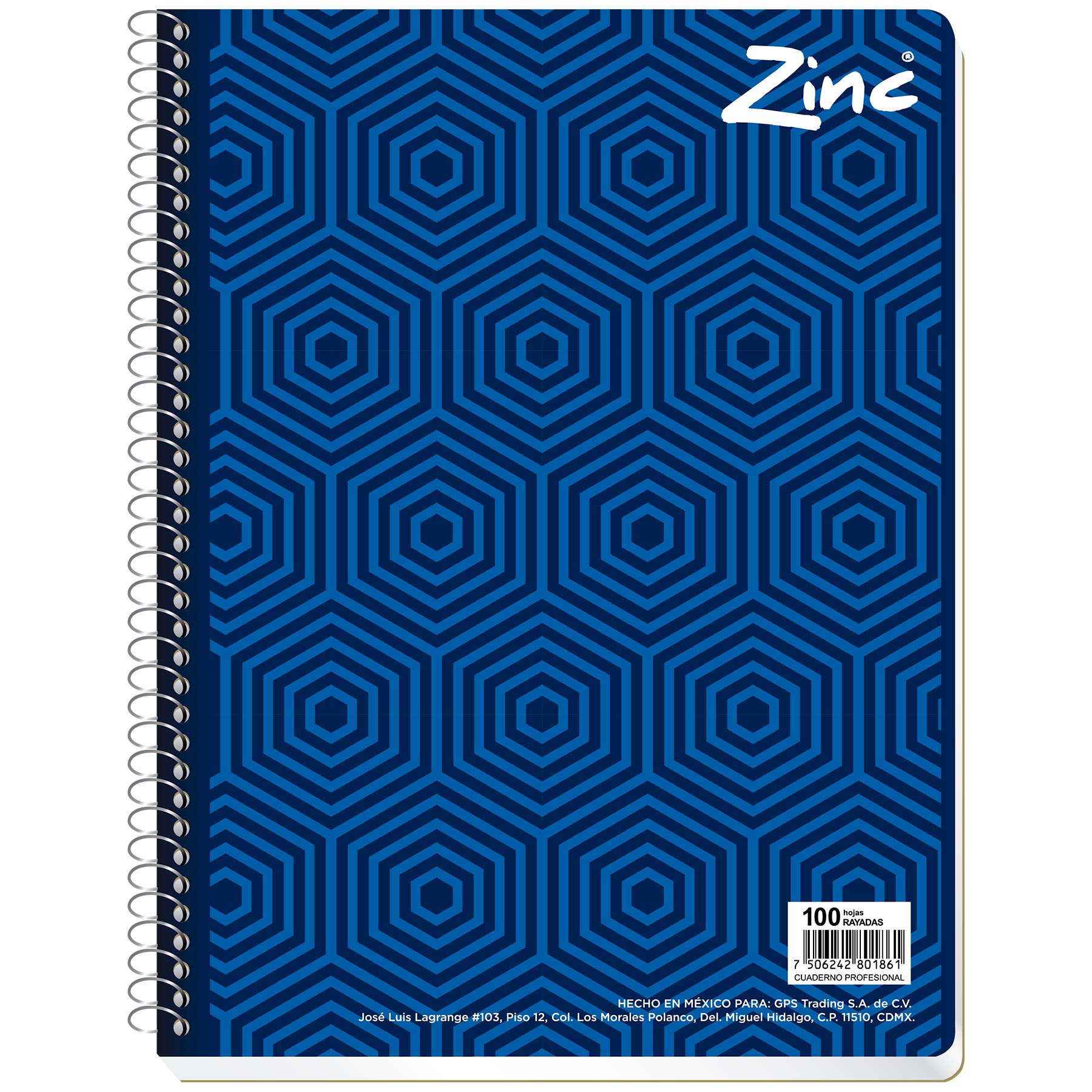 Cuaderno Profesional Zinc Raya 100 h.